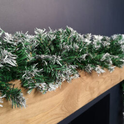 Samuel Alexander 2.7M Snowy Green Christmas Garland With 260 Snow Tipped Christmas Garland Decoration - thumbnail 4