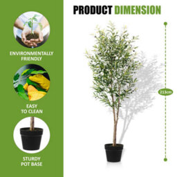 Crystals Artificial 210Cm Olive Tree Fake Plant With 64 Olives, Pot For Indoor Décor 7Ft - thumbnail 6