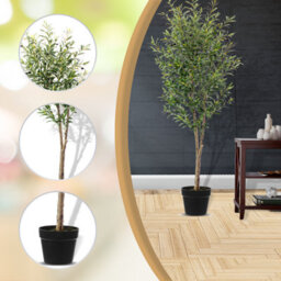 Crystals Artificial 210Cm Olive Tree Fake Plant With 64 Olives, Pot For Indoor Décor 7Ft - thumbnail 3