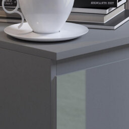FWSTYLE 4 Drawer Chest Of Drawers High Gloss Grey Bedroom Furniture - thumbnail 3