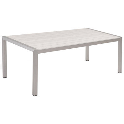 Beliani Garden Dining Table Vernio 180 Cm 90 Cm Metal White - image 1