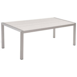 Beliani Garden Dining Table Vernio 180 Cm 90 Cm Metal White - thumbnail 1