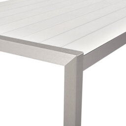 Beliani Garden Dining Table Vernio 180 Cm 90 Cm Metal White - thumbnail 4