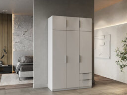 FurniComp LTD Furnicomp Chicago 6 Door 2 Drawer 120Cm Matt White Space Saving Wardrobe - thumbnail 7