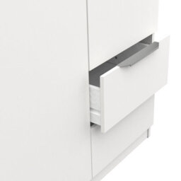 FurniComp LTD Furnicomp Chicago 6 Door 2 Drawer 120Cm Matt White Space Saving Wardrobe - thumbnail 5