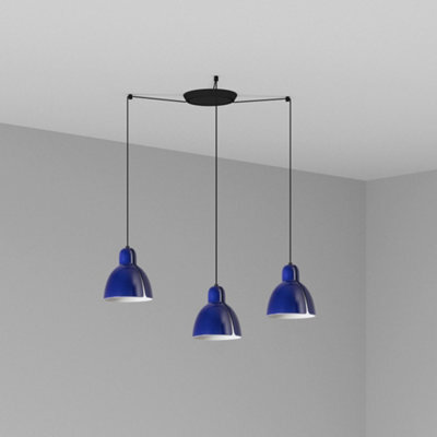 Luminosa Lighting Luminosa Venice 3 Light Cobalt Blue Cluster Drop Pendant Lamp
