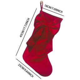 CLEFFNS 5Pcs Velvet Christmas Stocking, Hanging Ornament Decor Xmas Stockings With Large Velvet Bow, Luxury Hanging Stocking For Fireplace - thumbnail 5