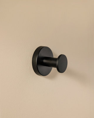Cosmic Towel Hook, Robe Hook, Coat Hook, Matt Black, Hidden Fixings, Anti-Corrosion, 5Kg Resistance, Start Collection - image 1