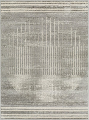 Livabliss Floransa-Geometric Grey Ivory Brown Modern Living Dining Bedroom Rug 160 X 215 Cm Easy Care, Non Shedding - image 1