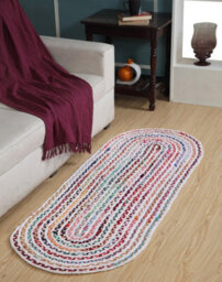 Second Nature Online Carnival Oval Bedroom Rug Ethical Source With Recycled Fabric / 60 Cm X 180 Cm - thumbnail 1