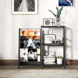 Homcom Record Player Stand, 3-Tier Side Table With Vinyl Record Storage - thumbnail 7