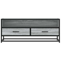 Berkfield Tv Cabinet Grey Sonoma 100X34.5X40 Cm Engineered Wood And Metal - thumbnail 4