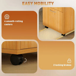 60Cm Filing Cabinet Drawers Open Shelf Natural - thumbnail 5