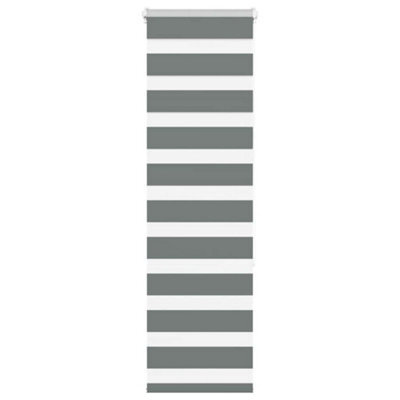 Berkfield Zebra Blind Dark Grey 40X150 Cm Fabric Width 35.9 Cm Polyester - image 1