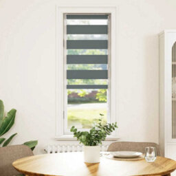 Berkfield Zebra Blind Dark Grey 40X150 Cm Fabric Width 35.9 Cm Polyester - thumbnail 2