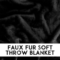 Alivio Small Faux Fur Mink Throw Luxury Super Soft Plain Bed Sofa Settee Throw Blanket - Black - thumbnail 8