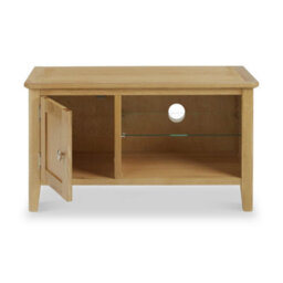 Alba Oak 90Cm Small Tv Unit - Fully Assembled By Roseland Furniture - thumbnail 2