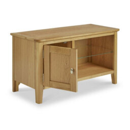 Alba Oak 90Cm Small Tv Unit - Fully Assembled By Roseland Furniture - thumbnail 3