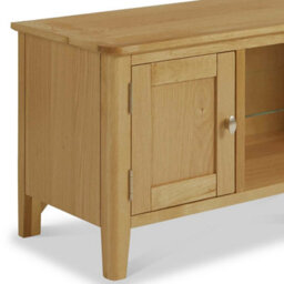 Alba Oak 90Cm Small Tv Unit - Fully Assembled By Roseland Furniture - thumbnail 5