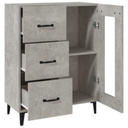 Berkfield Stylish Sideboard Concrete Grey 69.5X34X90 Cm Engineered Wood - thumbnail 8