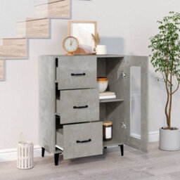 Berkfield Stylish Sideboard Concrete Grey 69.5X34X90 Cm Engineered Wood - thumbnail 3