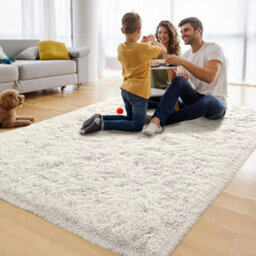 Ameha Soft Fluffy Cream Rugs Large Nonslip 160X230 Cm Shaggy Area Rug Bedroom Living Room Carpets - thumbnail 9