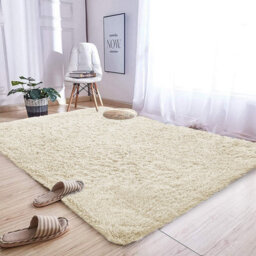 Ameha Soft Fluffy Cream Rugs Large Nonslip 160X230 Cm Shaggy Area Rug Bedroom Living Room Carpets - thumbnail 5