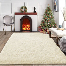 Ameha Soft Fluffy Cream Rugs Large Nonslip 160X230 Cm Shaggy Area Rug Bedroom Living Room Carpets - thumbnail 7