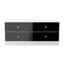 Portland 4 Drawer Bed Box In Black & White Matt (Ready Assembled) - thumbnail 2
