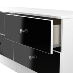 Portland 4 Drawer Bed Box In Black & White Matt (Ready Assembled) - thumbnail 6