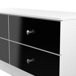 Portland 4 Drawer Bed Box In Black & White Matt (Ready Assembled) - thumbnail 5