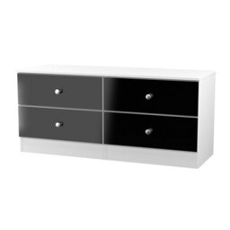 Portland 4 Drawer Bed Box In Black & White Matt (Ready Assembled) - thumbnail 4