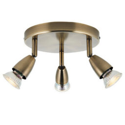 Luminosa Lighting Luminosa Amalfi Adjustable 3 Light Spotlight Antique Brass, Gu10 - thumbnail 3