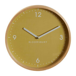 Orsina Modern Design Small Yellow Wall Clock, Sleek Clock In Kitchen, Compact And Lightweight Wall Clock For Indoor