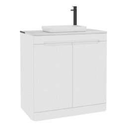 Royal Bathrooms Venice 800mm Gloss White Freestanding Bathroom Countertop Vanity Unit 2 Door With Qubix Basin - thumbnail 7