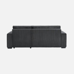 Sweeek - 3-Seater Convertible Chunky Corduroy And Reversible Sofa Feel Charcoal Grey 244X104X90 Cm - thumbnail 8
