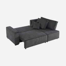 Sweeek - 3-Seater Convertible Chunky Corduroy And Reversible Sofa Feel Charcoal Grey 244X104X90 Cm - thumbnail 7