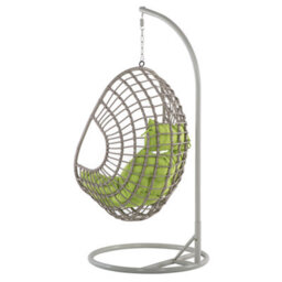 Beliani Hanging Chair With Stand Arpino Pe Rattan Beige - thumbnail 6