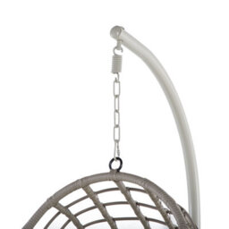 Beliani Hanging Chair With Stand Arpino Pe Rattan Beige - thumbnail 8