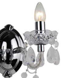 First Choice Lighting Clear Acrylic And Chrome Marie Therese Style Twin Wall Light - thumbnail 4