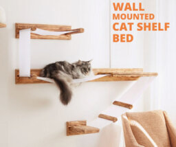 Novecrafto Large Wall Cat Bed Sleeping Shelf - Solid Wood Cat Wall Furniture - Cat Shelves Wall Mounted For Indoor Cats - White - thumbnail 2