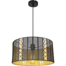 Luminosa Lighting Luminosa Abini 42Cm Cylindrical Pendant Ceiling Light Matt Black 1X E27