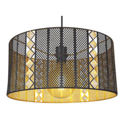 Luminosa Lighting Luminosa Abini 42Cm Cylindrical Pendant Ceiling Light Matt Black 1X E27 - thumbnail 3