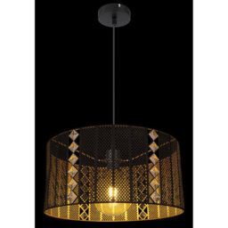 Luminosa Lighting Luminosa Abini 42Cm Cylindrical Pendant Ceiling Light Matt Black 1X E27 - thumbnail 4