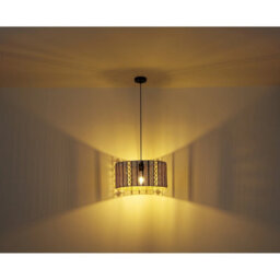 Luminosa Lighting Luminosa Abini 42Cm Cylindrical Pendant Ceiling Light Matt Black 1X E27 - thumbnail 5