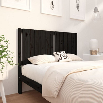 Berkfield Bed Headboard Black 125.5X4X100 Cm Solid Wood Pine - image 1