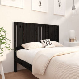 Berkfield Bed Headboard Black 125.5X4X100 Cm Solid Wood Pine