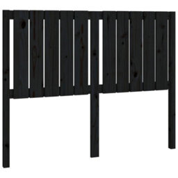Berkfield Bed Headboard Black 125.5X4X100 Cm Solid Wood Pine - thumbnail 2