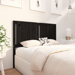 Berkfield Bed Headboard Black 125.5X4X100 Cm Solid Wood Pine - thumbnail 3