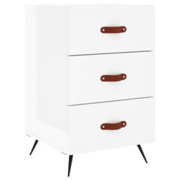 Berkfield Bedside Cabinet High Gloss White 40X40X66 Cm Engineered Wood - thumbnail 2